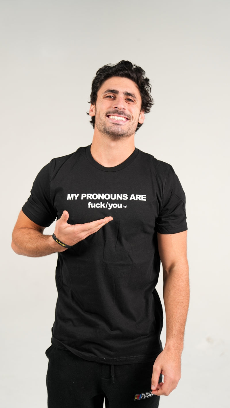 duke gomez, pronouns, t-shirt