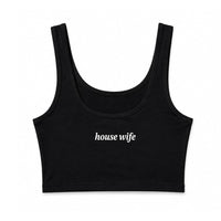 Two black scoop-neck crop tank tops shown flat against a white background, displaying the front and back views. The front features the white text 'hot girls love country' on the left chest, and the back features a small white 'TBS' logo on the upper right chest.